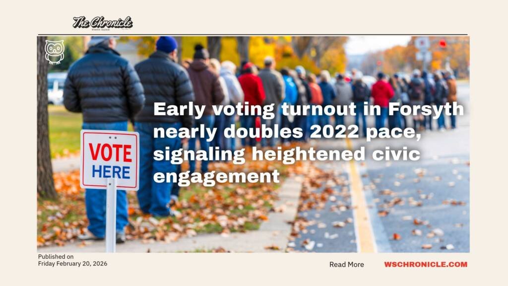 Early voting turnout in Forsyth nearly doubles 2022 pace, signaling heightened civic engagement